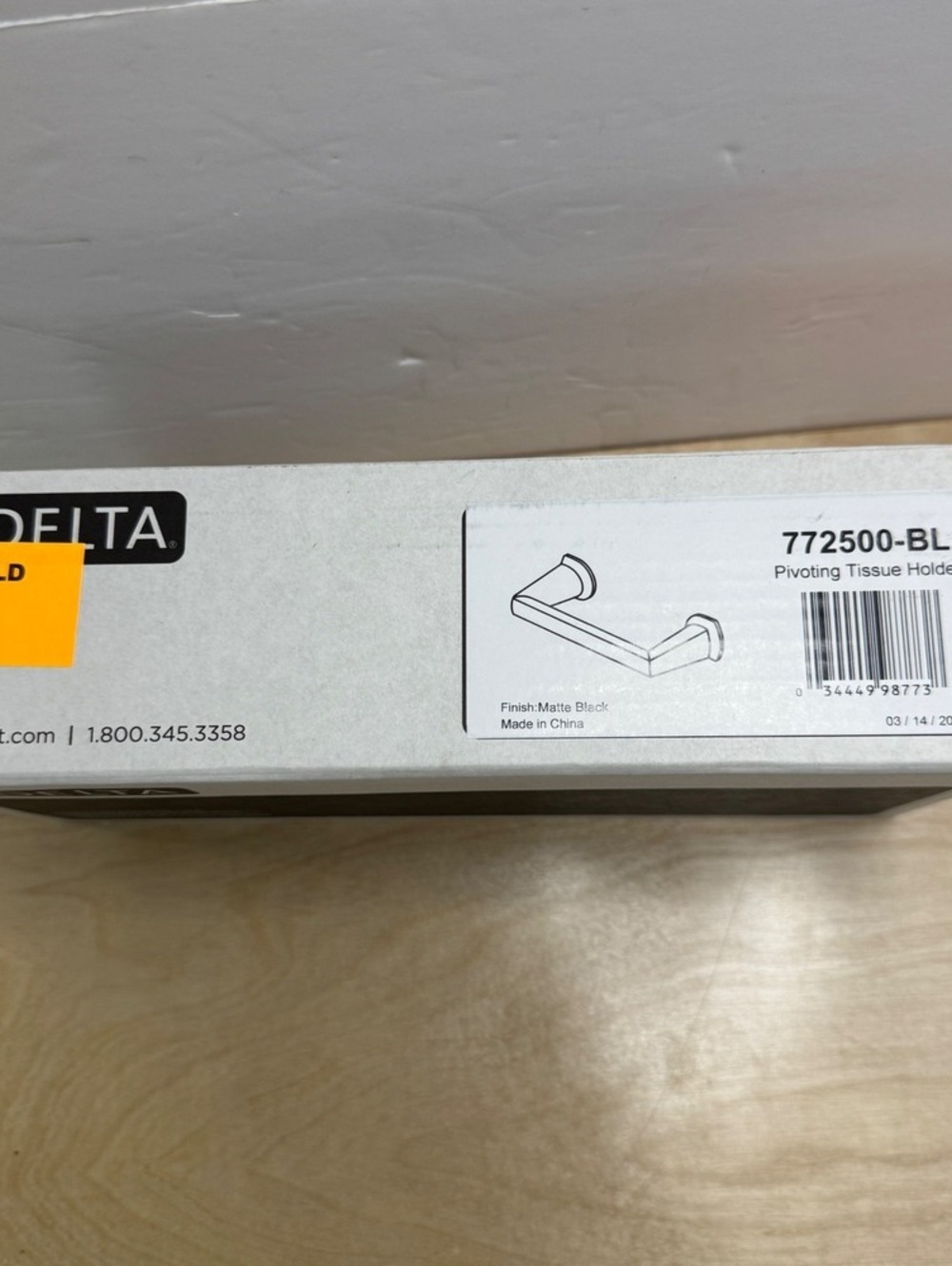 Delta 772500-BL Pivoting Tissue Holder Matte Black Toilet Paper Holder NEW